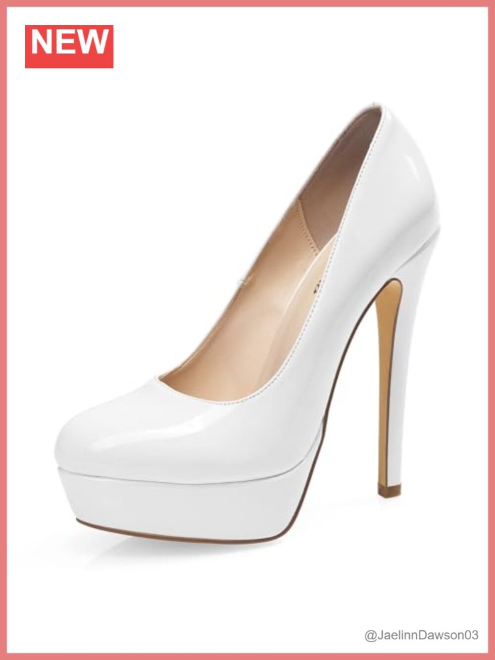Women's Platform Stiletto Pumps 5.5" Patent Leather, Round Toe High Heels Party